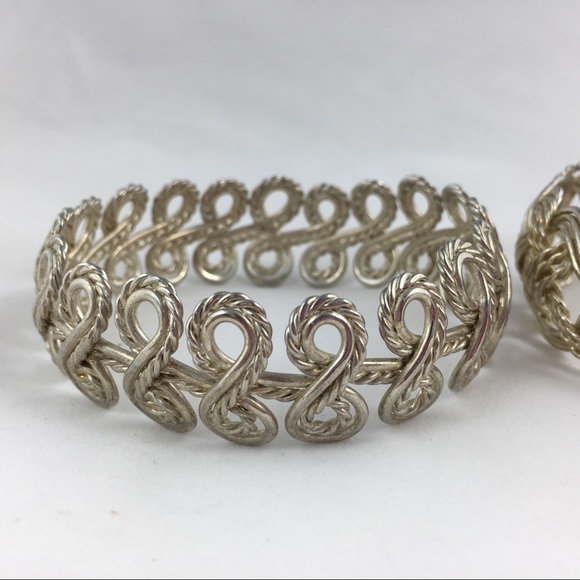 Pair of Woven Braided Twisted Metal Bangles - Picture 2 of 8